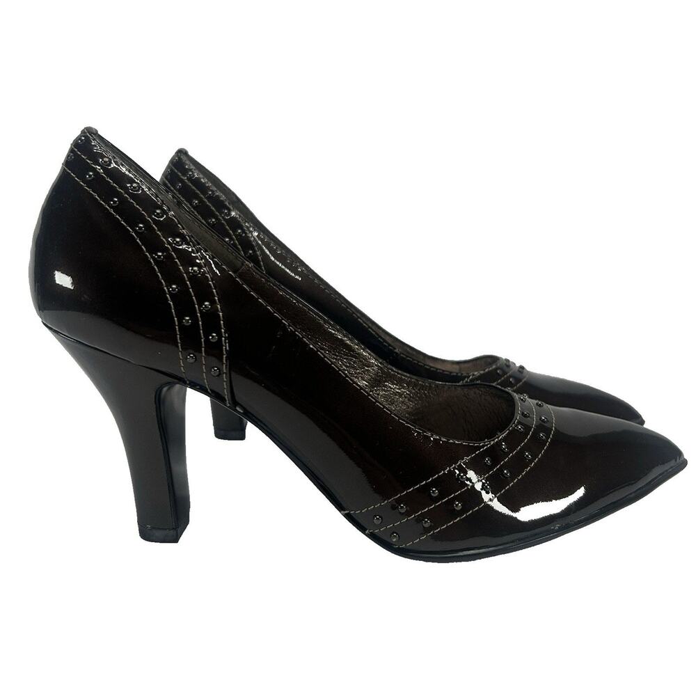 Sofft Womens 1052715 Chocolate Brown Patent Leather Pointed Toe Pump Heels Sz 9M